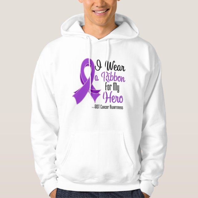 Ich trage ein lila Band für meinen Held - KERN Hoodie (Vorderseite)
