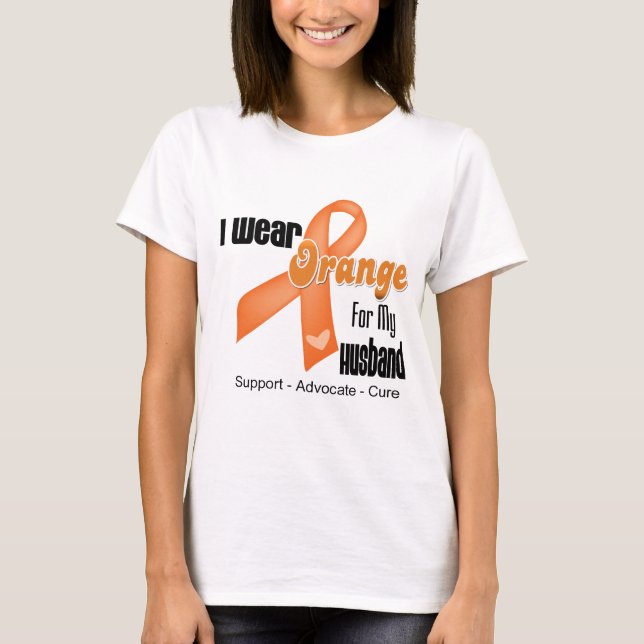 Ich trage ein orange Band für meinen Ehemann T-Shirt (Vorderseite)