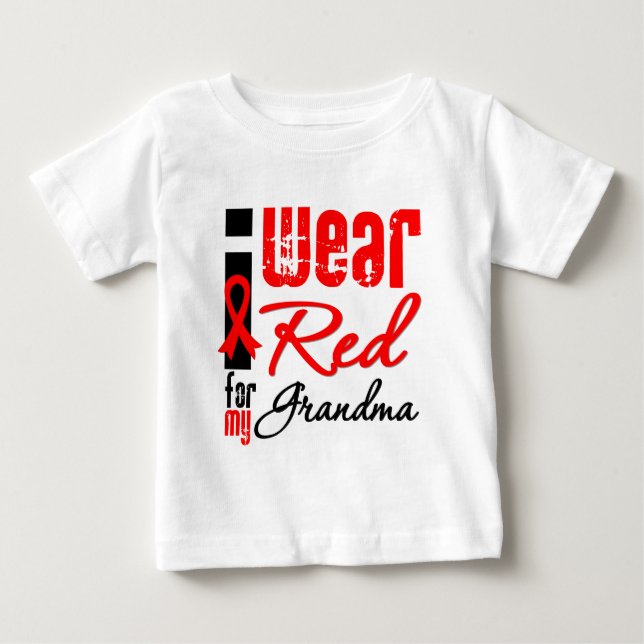 Ich trage ein rotes Band für meine Großmutter Baby T-shirt (Vorderseite)