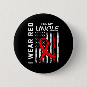 Ich trage ein rotes Band für meinen Onkel, um auf Button