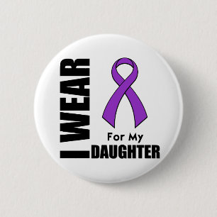 Ich trage eine Lila Band für meine Tochter Button