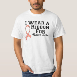 Ich trage eine Pfirsichleiste T-Shirt