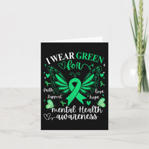 Ich trage eine Ribbon Green Butterfly Herz psychis Karte