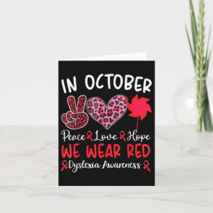Ich trage eine rote Dyslexie Awareness Month Dysle Karte