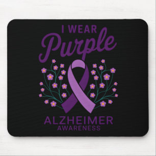 Ich trage einen Lila Heimer-Aufkleber Mousepad