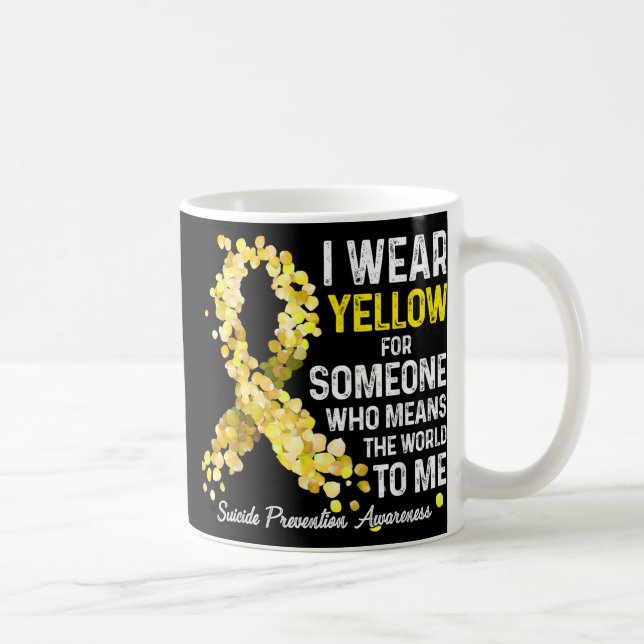 Ich trage Gelb für jemanden, der Suizidprävention  Kaffeetasse (Rechts)