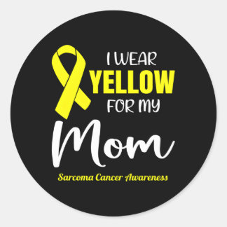 Ich trage Gelb für meine Mama für Sarcoma Cancer A Runder Aufkleber