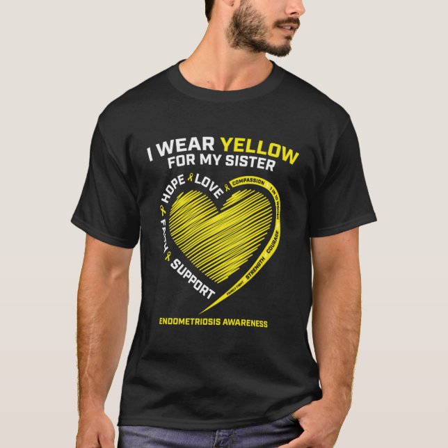 Ich trage Gelb für meine Schwester Geschenke Endom T-Shirt (Vorderseite)