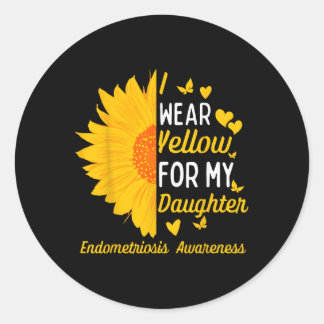 Ich trage Gelb für meine Tochter Endometriose Awar Runder Aufkleber