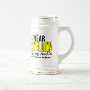 Ich trage Gelb für meinen Tochter10 Endometriosis Bierglas