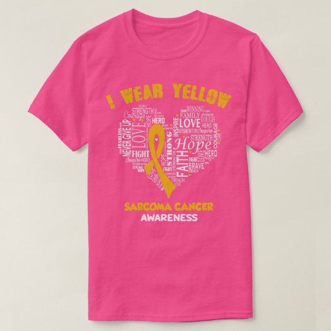 Ich trage Gelb für Sarcoma Cancer Awareness Faith  T-Shirt (Design vorne)