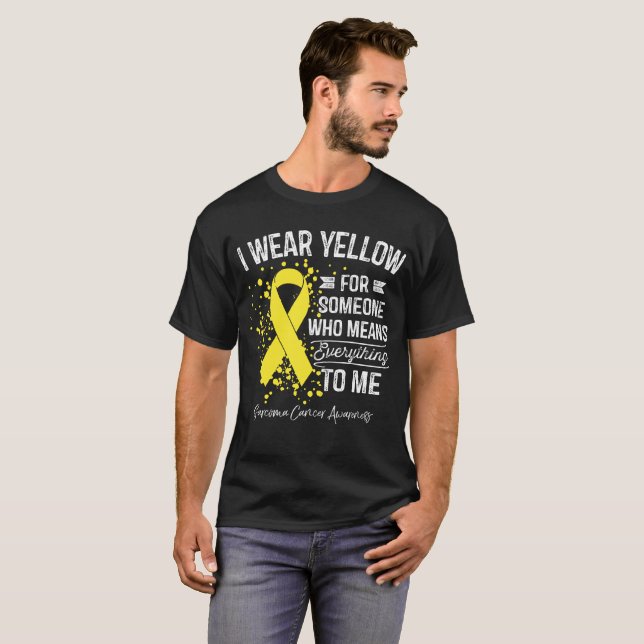 Ich trage gelbes Sarkom-Krebs-Gelb-Band T-Shirt (Vorne ganz)