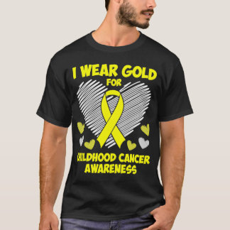 Ich trage Gold für das Bewusstsein für Kinderkrebs T-Shirt