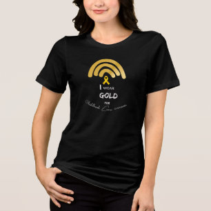 Ich trage Gold für das Bewusstsein für Kinderkrebs Tri-Blend Shirt