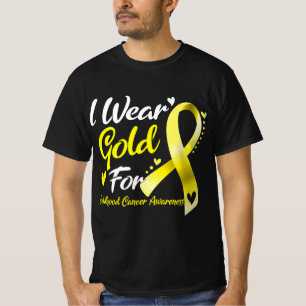 Ich trage Gold für das Bewusstsein für Krebs bei K T-Shirt