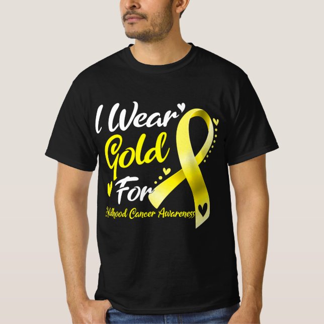 Ich trage Gold für das Bewusstsein für Krebs bei K T-Shirt (Vorderseite)