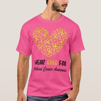Ich trage Gold für das Bewusstsein für Krebs im Ki T-Shirt