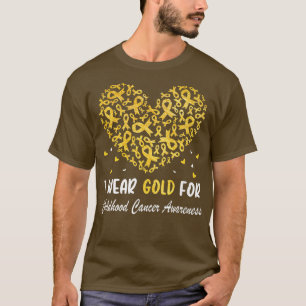 Ich trage Gold für das Bewusstsein für Krebs im Ki T-Shirt