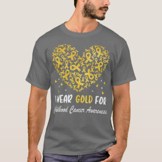 Ich trage Gold für das Bewusstsein für Krebs im Ki T-Shirt