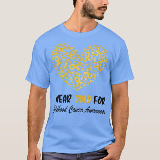 Ich trage Gold für das Bewusstsein für Krebs im Ki T-Shirt