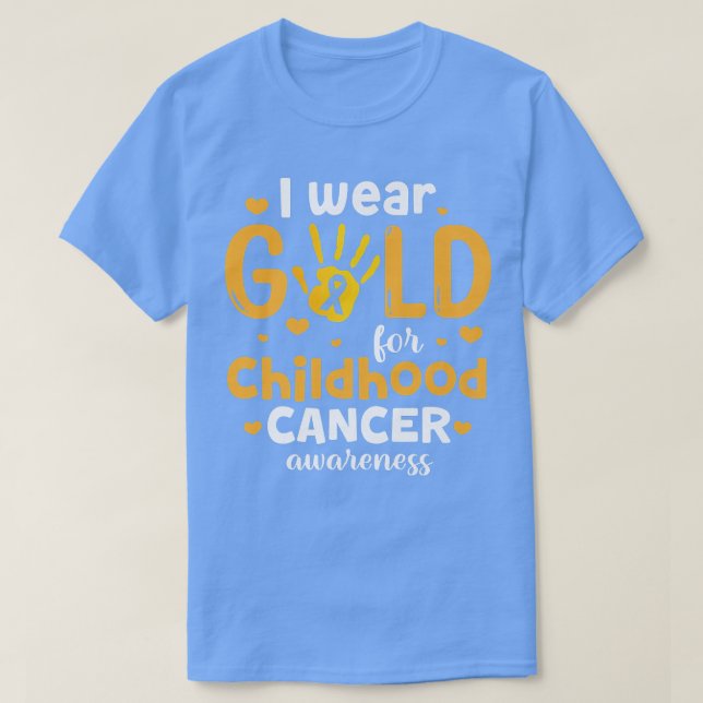 Ich trage Gold für das Krebsbewusstsein von Kinder T-Shirt (Design vorne)