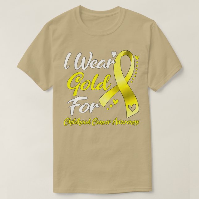 Ich trage Gold für das Krebsbewusstsein von Kinder T-Shirt (Design vorne)