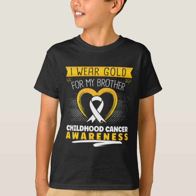 Ich trage Gold für den Krebs im Brustkrebs des Her T-Shirt (Vorderseite)