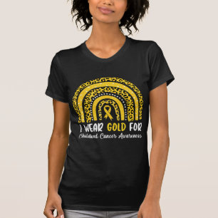 Ich trage Gold für Kinderkrebs-Bewusstsein Regenbo T-Shirt
