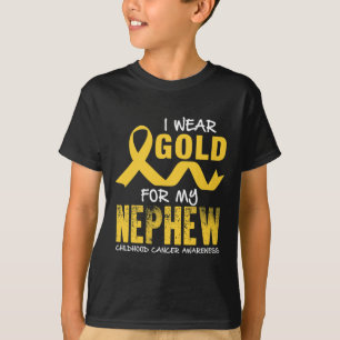 Ich trage Gold für mein Nephew-Kinderkrebs-Bewusst T-Shirt