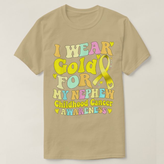 Ich trage Gold für mein Nephew-Kinderkrebs-Bewusst T-Shirt (Design vorne)
