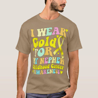 Ich trage Gold für mein Nephew-Kinderkrebs-Bewusst T-Shirt