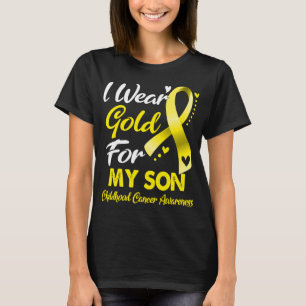 Ich trage Gold für mein Sohn, das Krebsbewusstsein T-Shirt