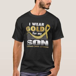 Ich trage Gold für mein Sohn, das Krebsbewusstsein T-Shirt