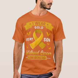 Ich trage Gold für mein Sohn, das Krebsbewusstsein T-Shirt