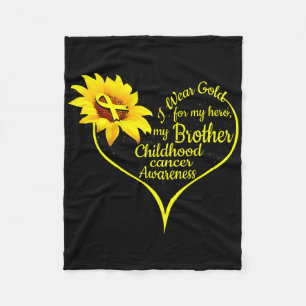 Ich trage Gold für meine Bruderkrebserkrankung Fleecedecke