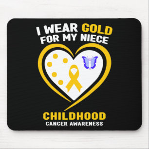 Ich trage Gold für meine Nichte Kinderkrebsvorführ Mousepad