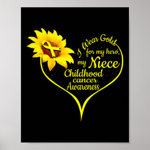 Ich trage Gold für meine Nichte Kinderkrebsvorführ Poster