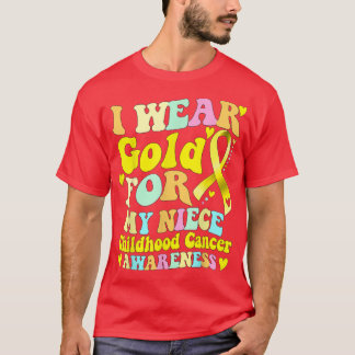 Ich trage Gold für meine Nichte Kinderkrebsvorführ T-Shirt