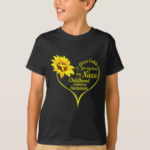 Ich trage Gold für meine Nichte Kinderkrebsvorführ T-Shirt