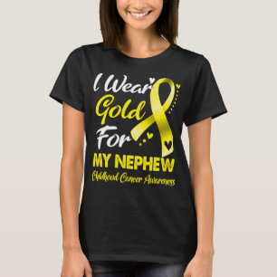 Ich trage Gold für meinen Nephew-Kinderkrebs T-Shirt
