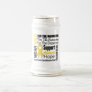 Ich trage Goldband-Collagen-Tribut Neuroblastoma Bierglas