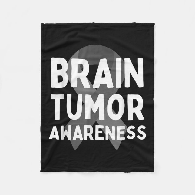 Ich trage Grau für Hirntumor Awareness Gray S Ribb Fleecedecke (Vorderseite)