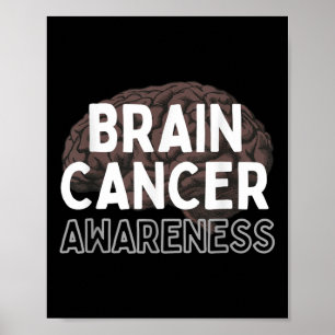Ich trage Grau für Hirntumor Awareness Gray S Ribb Poster