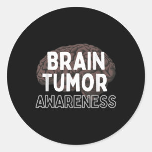 Ich trage Grau für Hirntumor Awareness Gray S Ribb Runder Aufkleber
