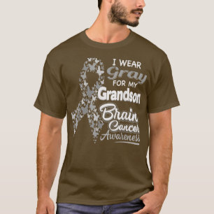 Ich trage Grau für meine Grandson Brain Cancer Awa T-Shirt