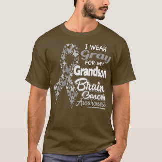 Ich trage Grau für meine Grandson Brain Cancer Awa T-Shirt