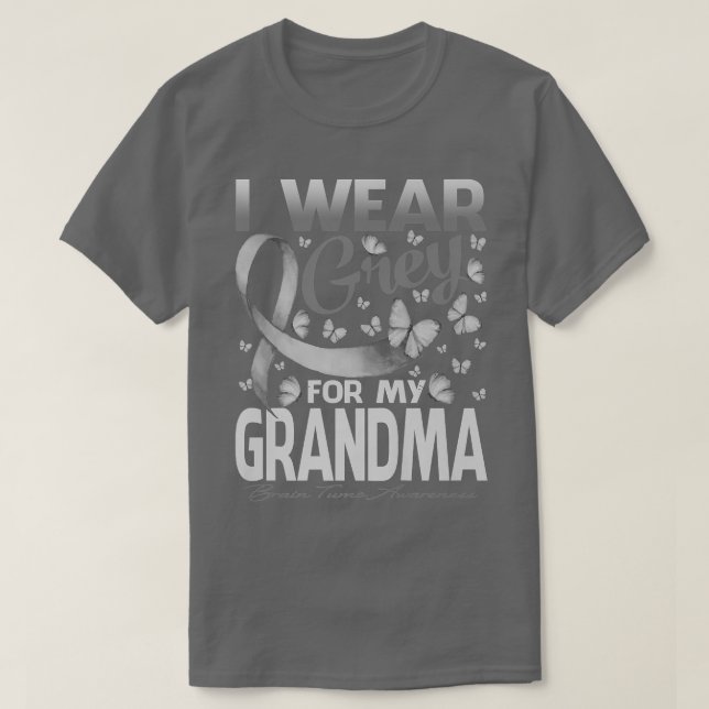 Ich trage Grau für meine Oma-Gehirn-Tumorerziehung T-Shirt (Design vorne)