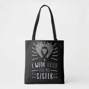 Ich trage Grau für meine Schwester Hirntumor, gra Tasche