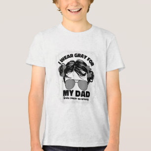 Ich trage Grau für meine Vater Hirnkrebserinnen Tri-Blend Shirt