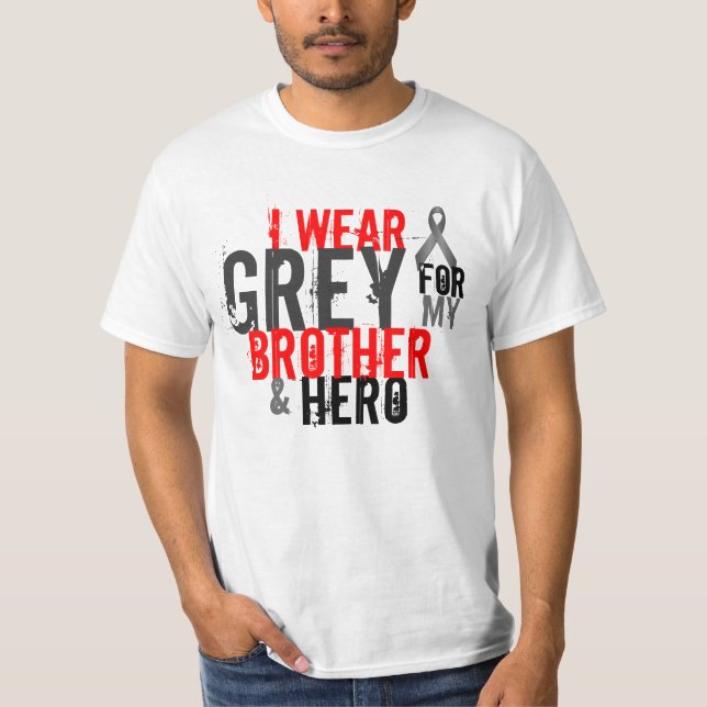 ich trage Grau für meinen Bruder und Held T-Shirt (Vorderseite)